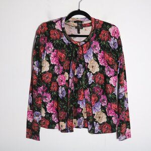 Escada Sanimeo Floral Jacquard Button Front Cardigan 2 Piece Set Wool Silk